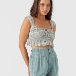 O'NEILL GABBIE ZEBRA TEXTURE CROP TOP NWT